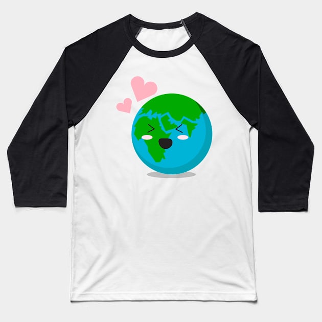 Love Earth Day Illustration Baseball T-Shirt by Raafeya's Crafts